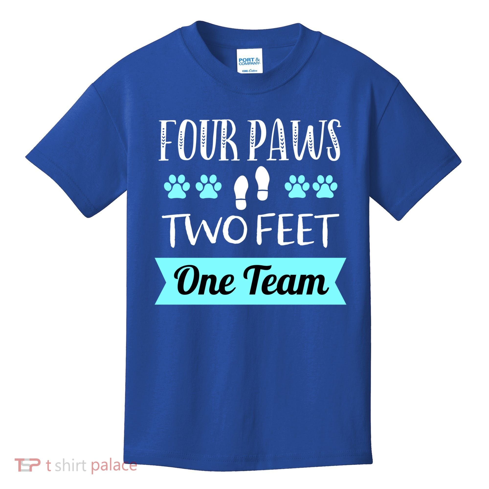 Dog Agility Four Paws Two Feet Team Dog Trainer Gift Kids T-Shirt
