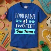 Dog Agility Four Paws Two Feet Team Dog Trainer Gift Kids T-Shirt thumb 3
