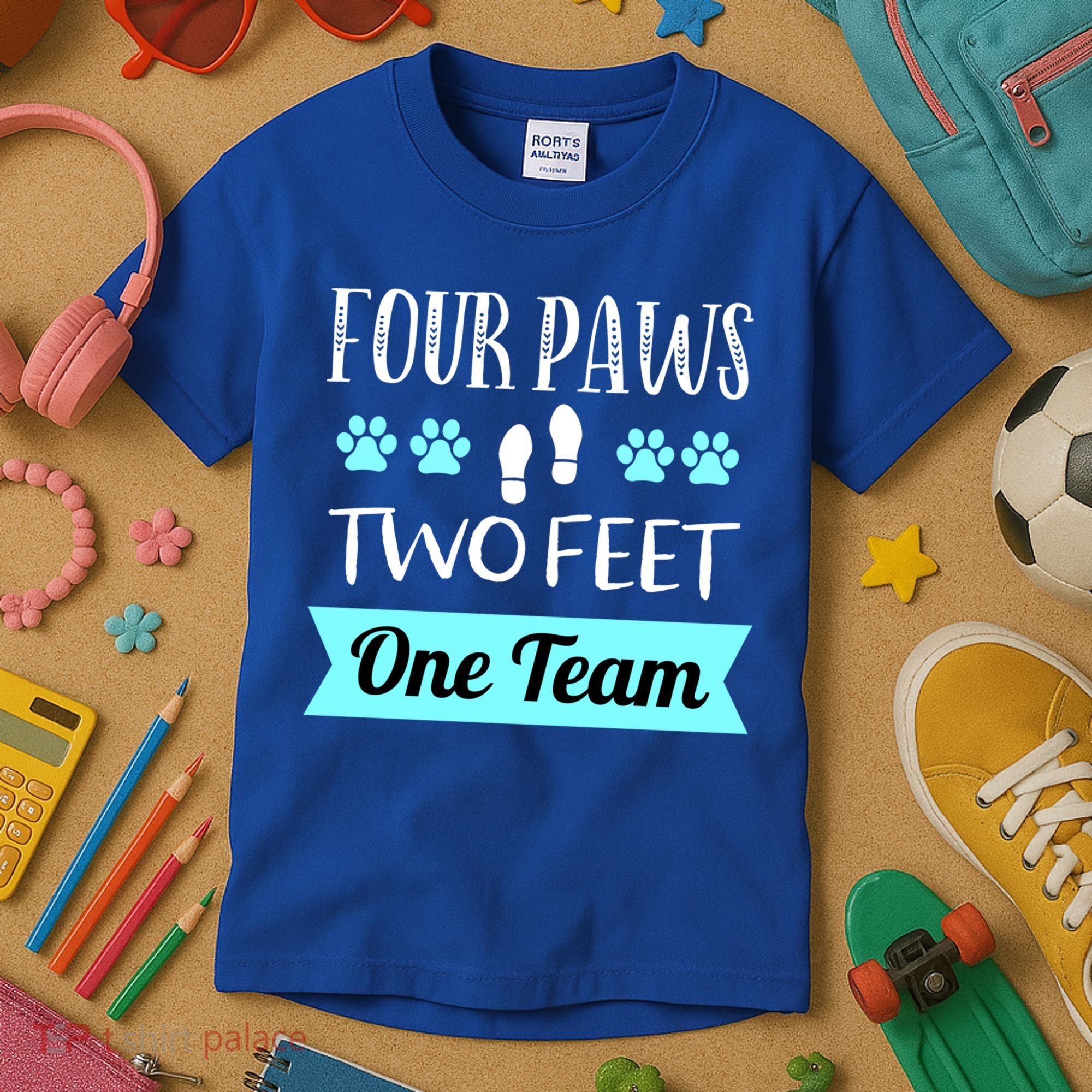 Dog Agility Four Paws Two Feet Team Dog Trainer Gift Kids T-Shirt