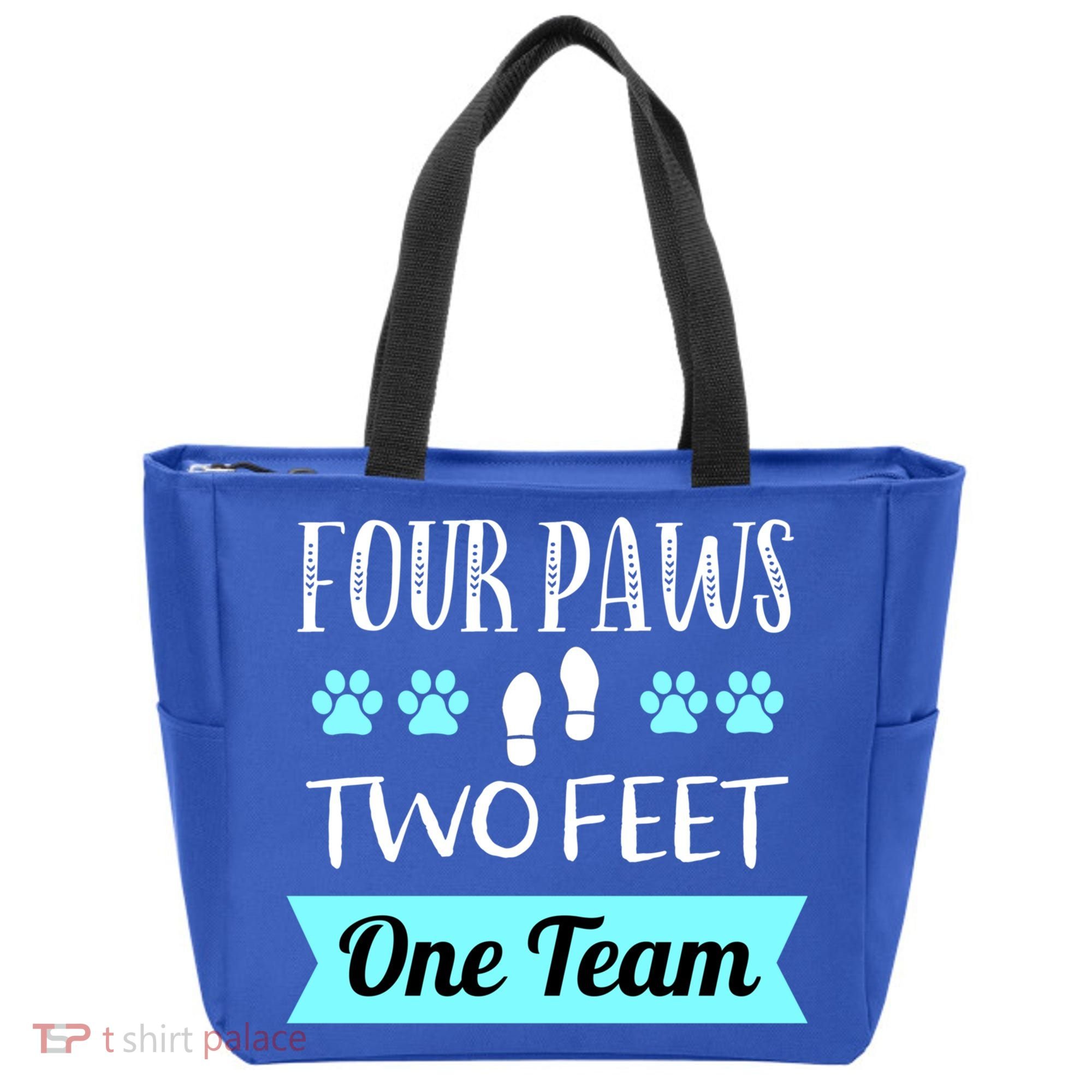 Dog Agility Four Paws Two Feet Team Dog Trainer Gift Tote Bag
