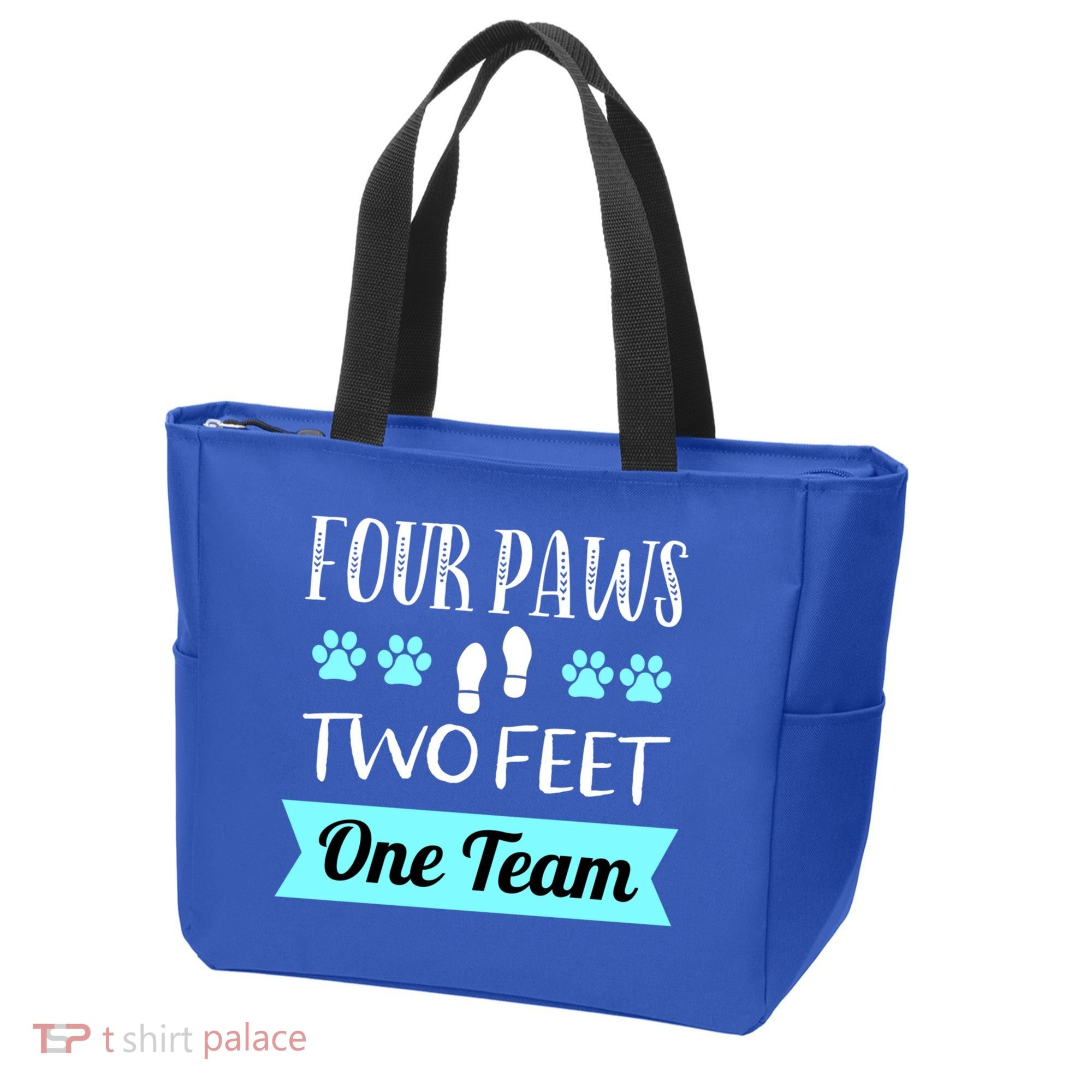 Dog Agility Four Paws Two Feet Team Dog Trainer Gift Tote Bag