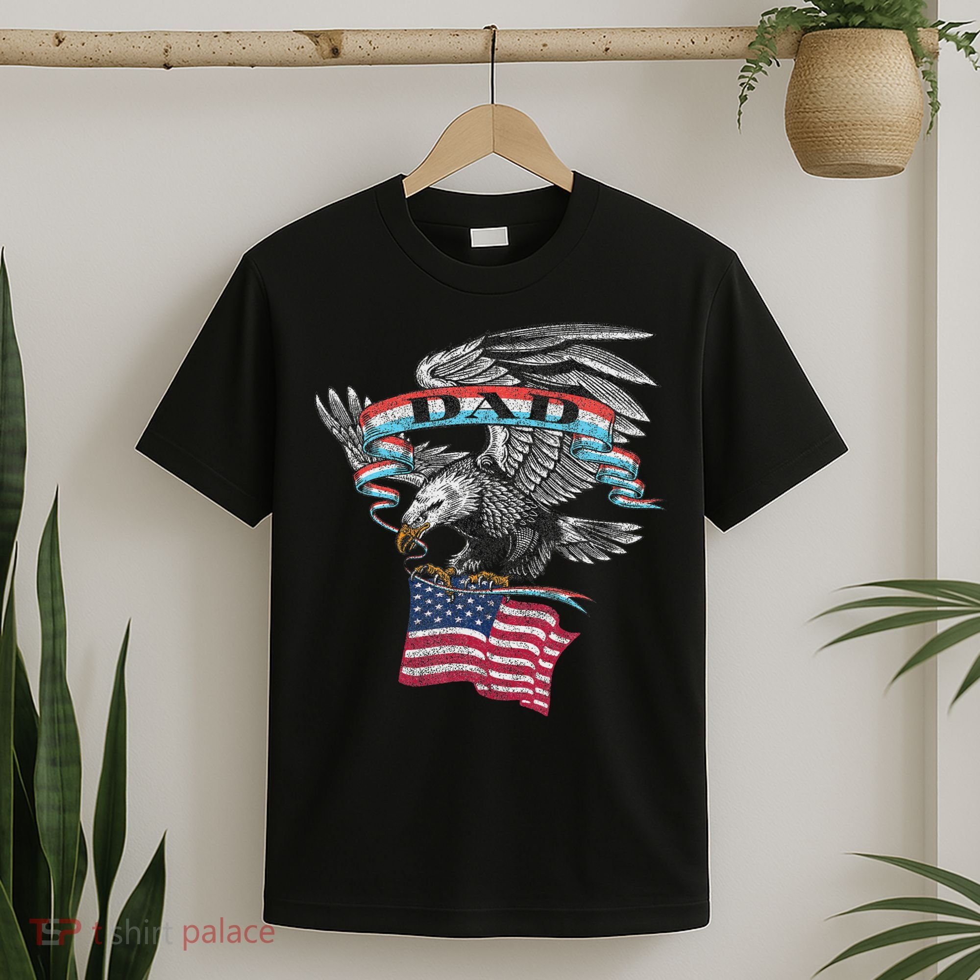 Dad American Flag Usa Eagle Vintage T-Shirt