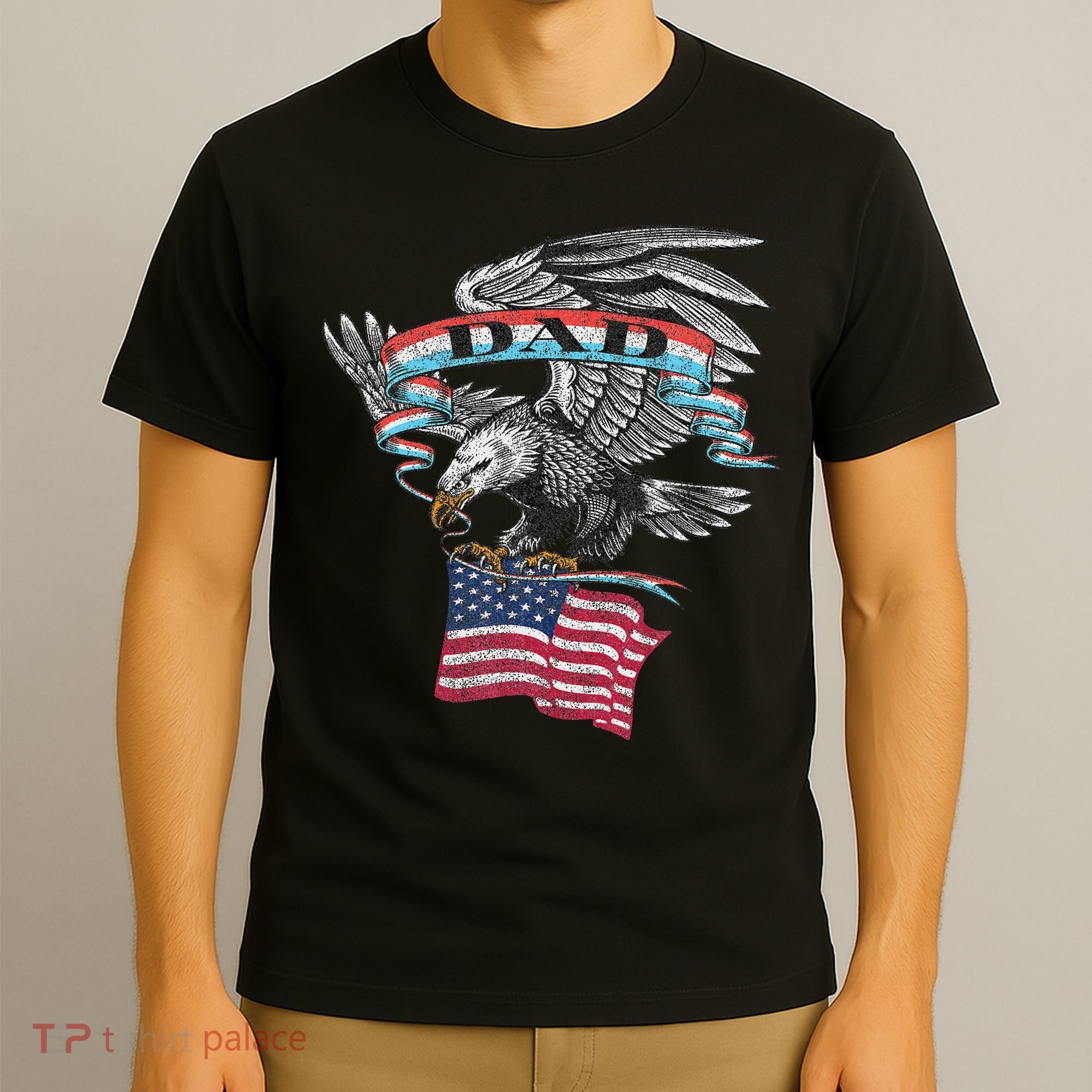 Dad American Flag Usa Eagle Vintage T-Shirt