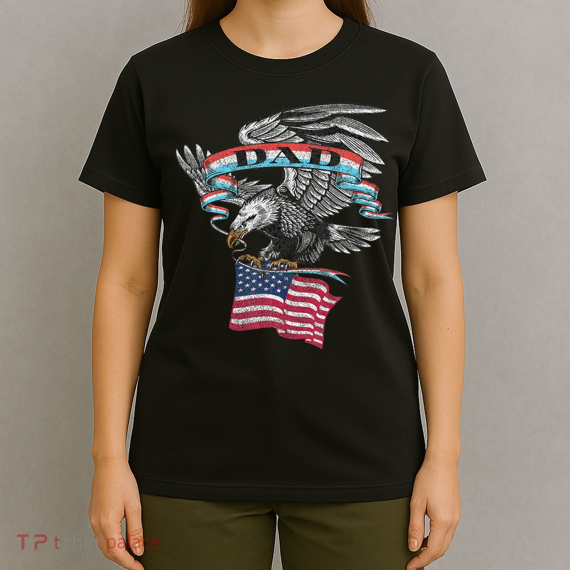 Dad American Flag Usa Eagle Vintage T-Shirt
