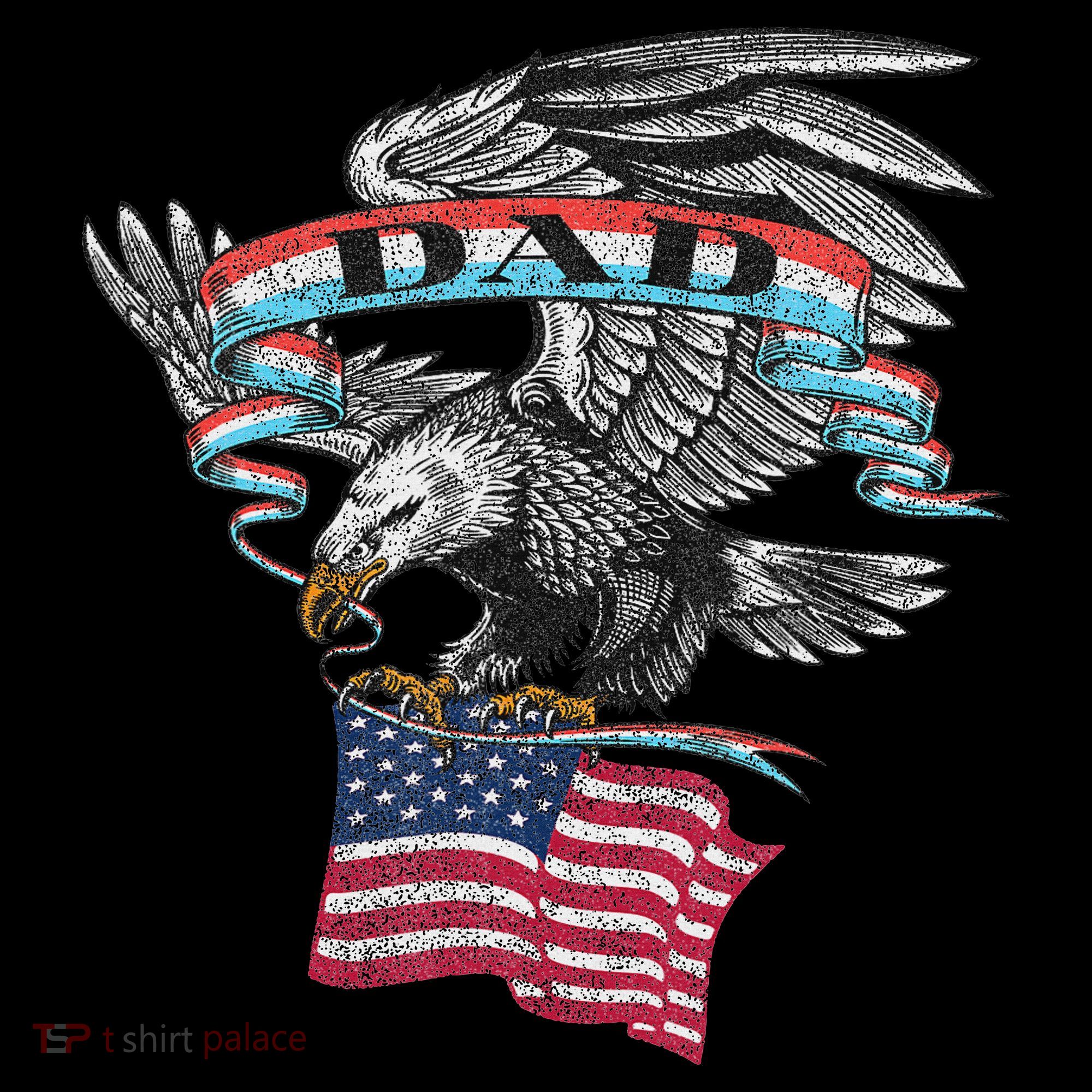 Dad American Flag Usa Eagle Vintage T-Shirt