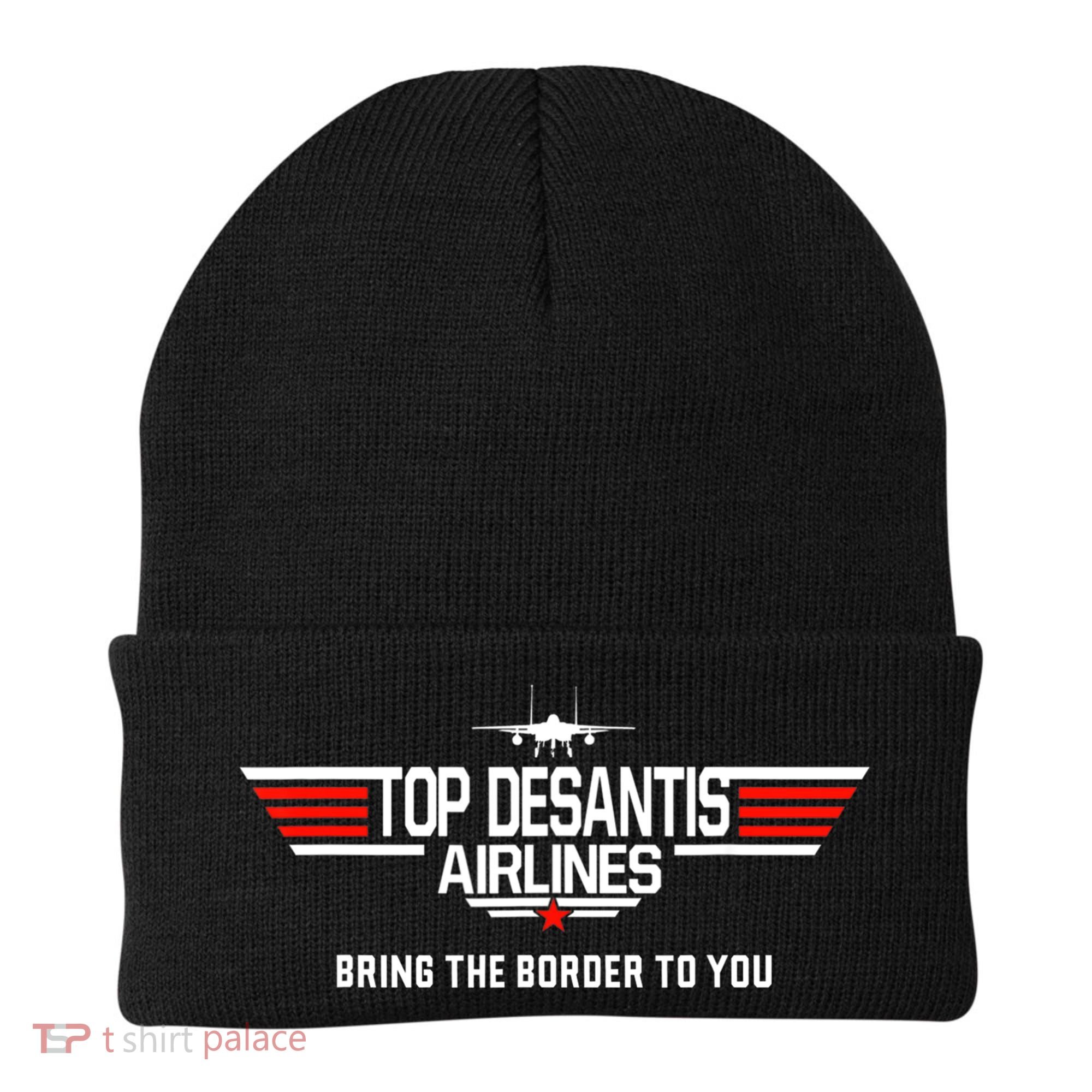 DeSantis Airlines Funny Political Meme Top DeSantis Airlines Beanie