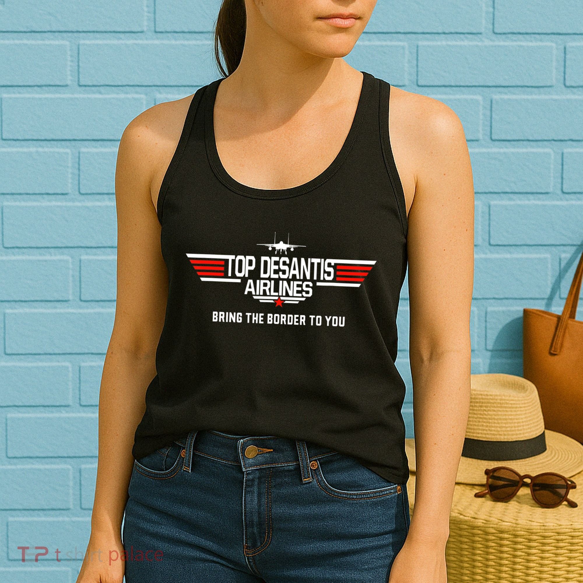 DeSantis Airlines Funny Political Meme Top DeSantis Airlines Women's Tank Top