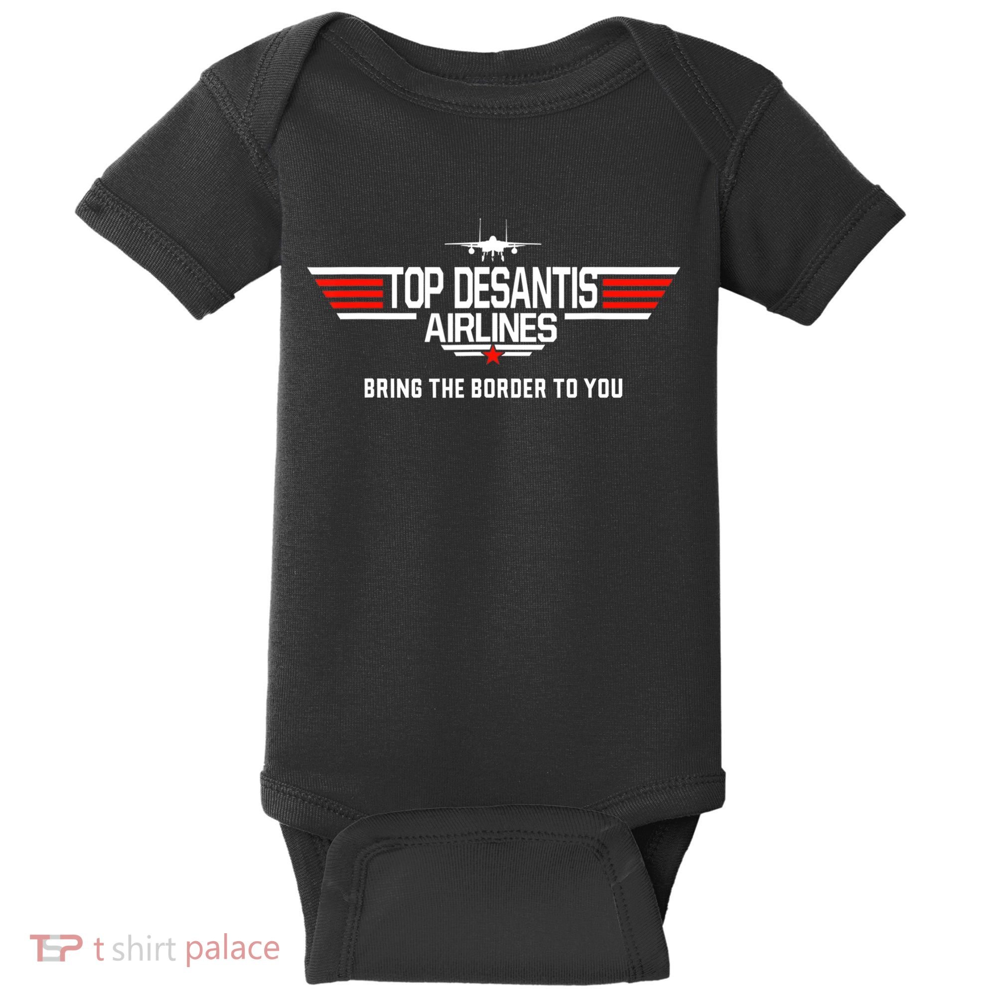 DeSantis Airlines Funny Political Meme Top DeSantis Airlines Baby Bodysuit