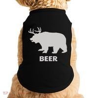 Deer Antlers + Grizzly Bear = Beer Funny Hunting Drinking Doggie Tank thumb 0