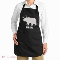 Deer Antlers + Grizzly Bear = Beer Funny Hunting Drinking Apron thumb 2