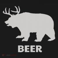 Deer Antlers + Grizzly Bear = Beer Funny Hunting Drinking Women's Hoodie thumb 2