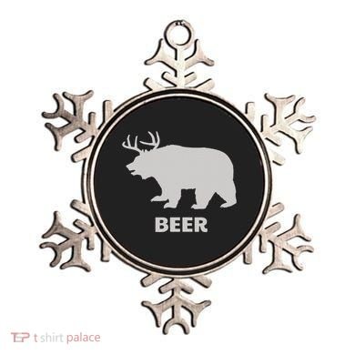 Deer Antlers + Grizzly Bear = Beer Funny Hunting Drinking Ornament