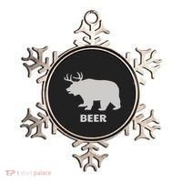 Deer Antlers + Grizzly Bear = Beer Funny Hunting Drinking Ornament thumb 0