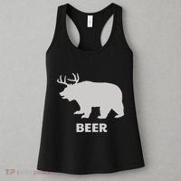 Deer Antlers + Grizzly Bear = Beer Funny Hunting Drinking Women's Tank Top thumb 3