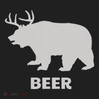 Deer Antlers + Grizzly Bear = Beer Funny Hunting Drinking Hat thumb 2