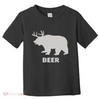 Deer Antlers + Grizzly Bear = Beer Funny Hunting Drinking Toddler T-Shirt thumb 0