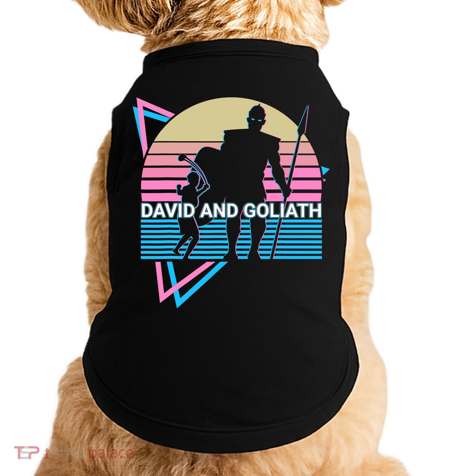 David And Goliath Christian Christianity Retro Doggie Tank
