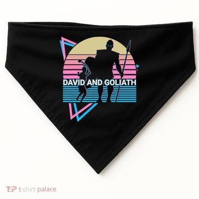 David And Goliath Christian Christianity Retro USA-Made Doggie Bandana