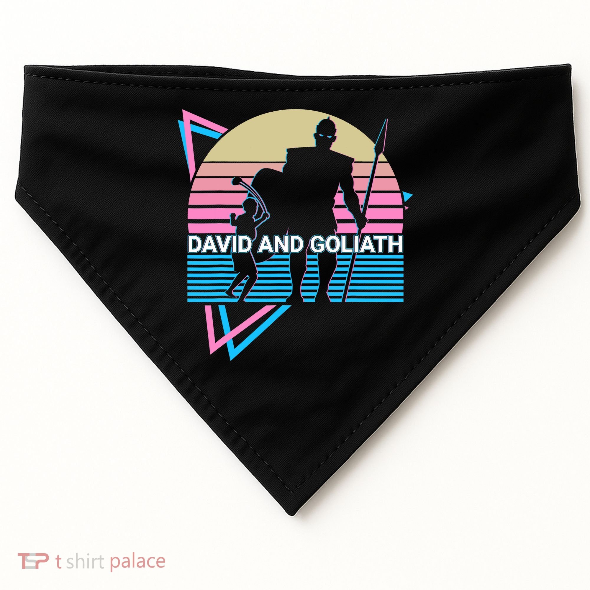 David And Goliath Christian Christianity Retro USA-Made Doggie Bandana