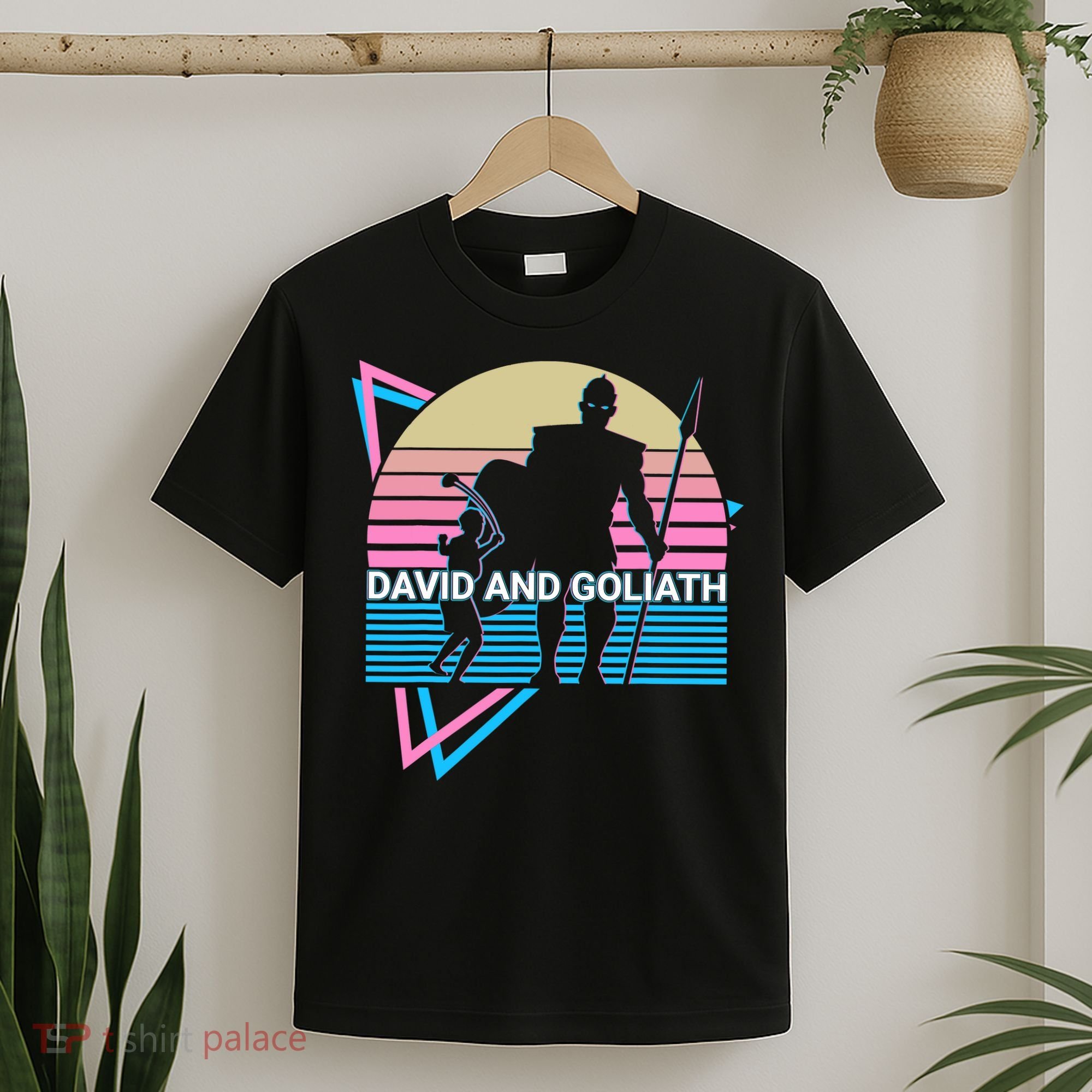 David And Goliath Christian Christianity Retro T-Shirt