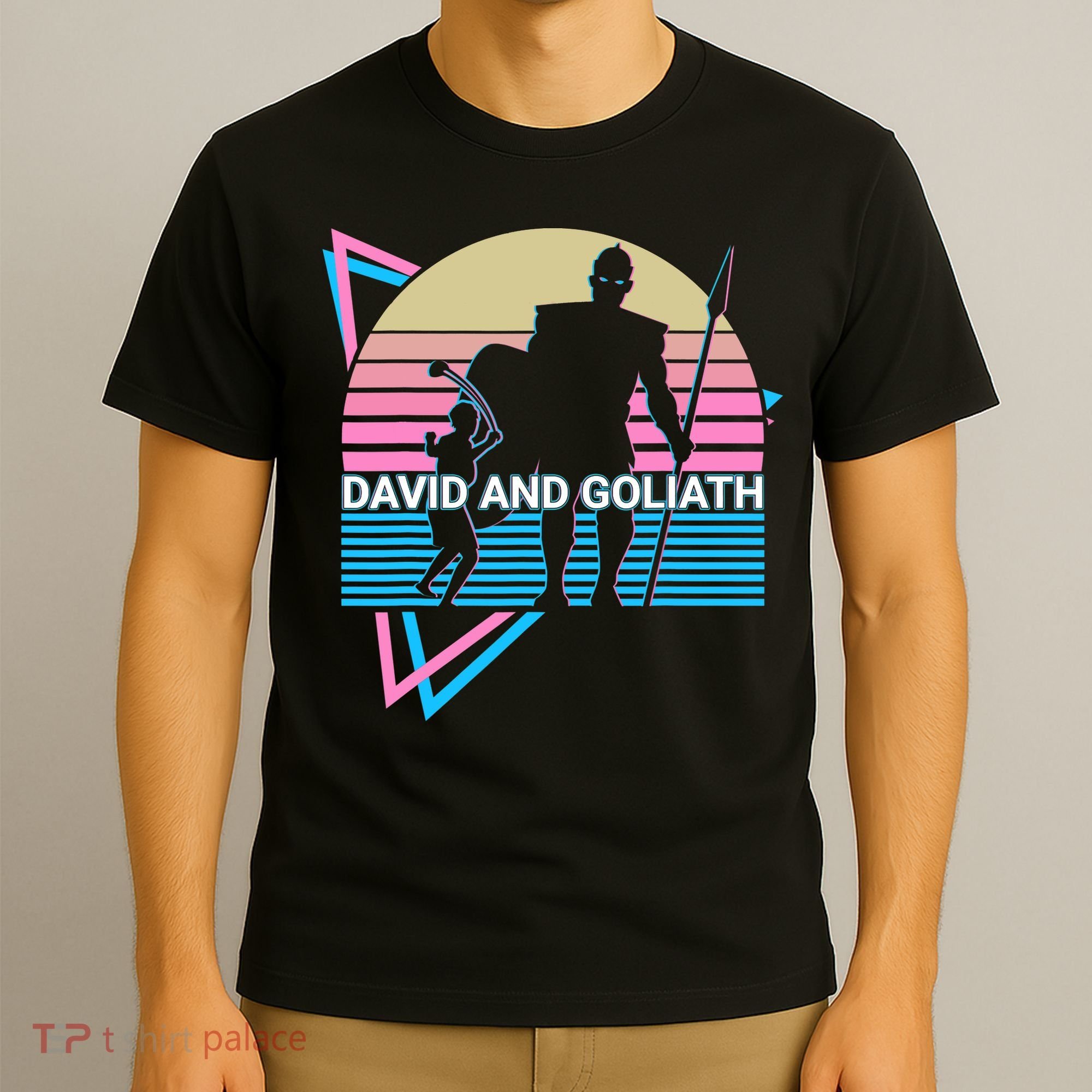 David And Goliath Christian Christianity Retro T-Shirt