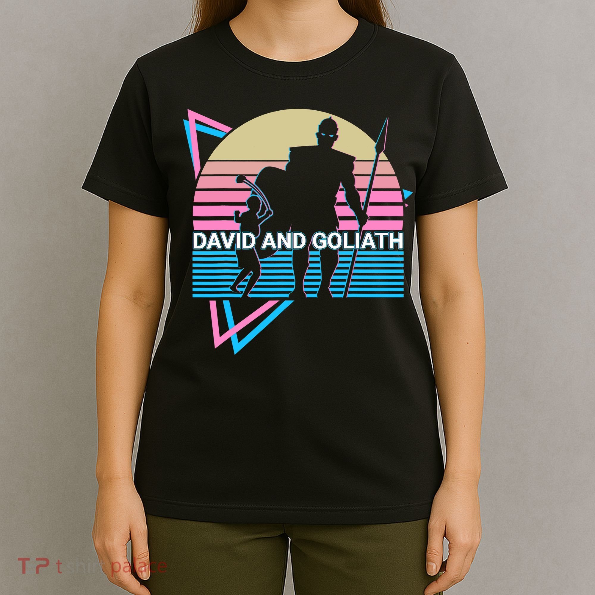 David And Goliath Christian Christianity Retro T-Shirt