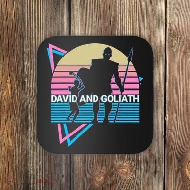 David And Goliath Christian Christianity Retro Coaster