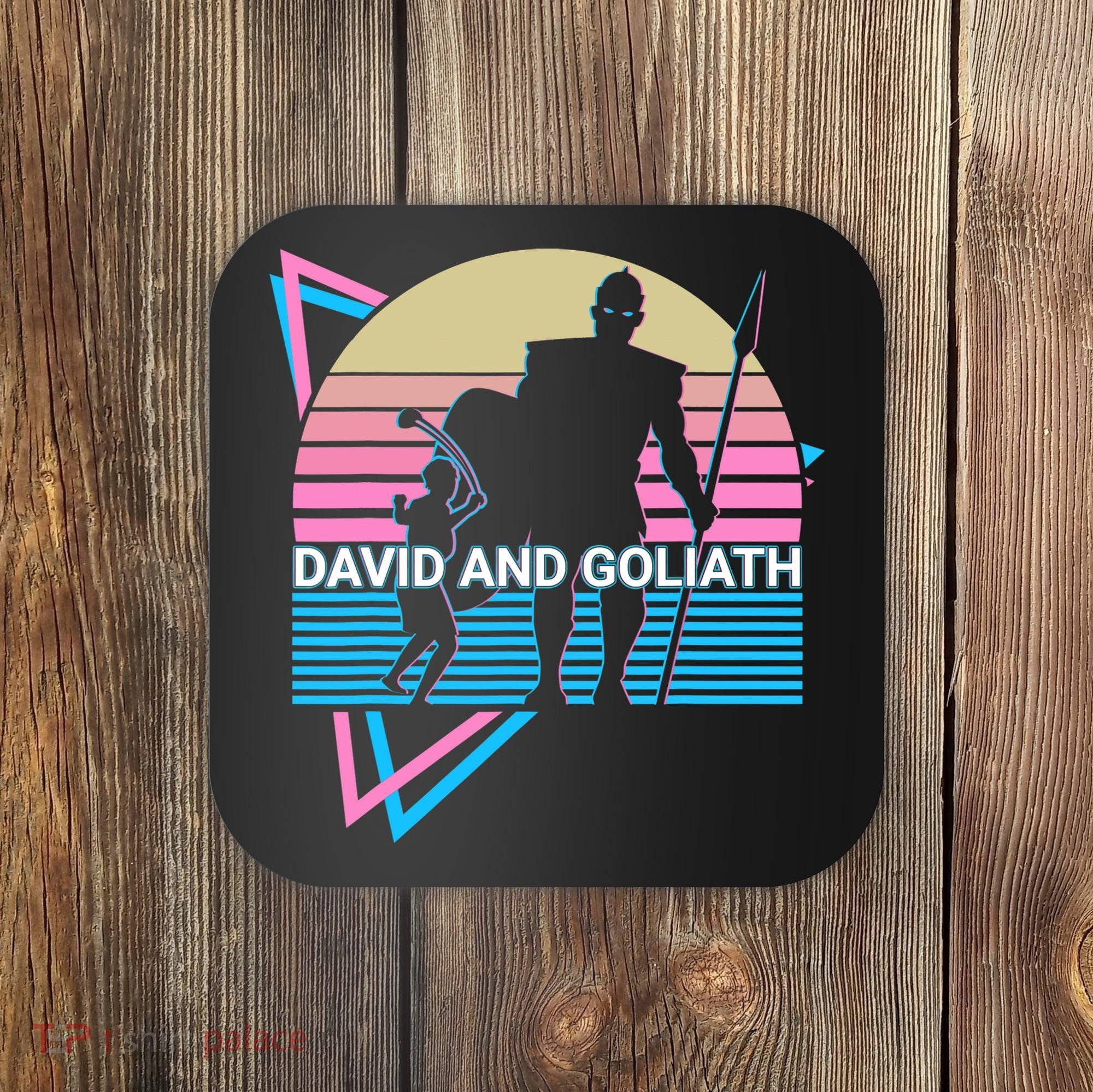 David And Goliath Christian Christianity Retro Coaster