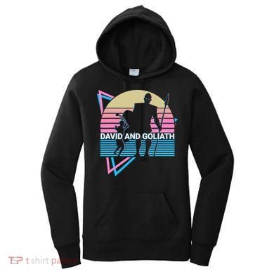 David And Goliath Christian Christianity Retro Women's Hoodie
