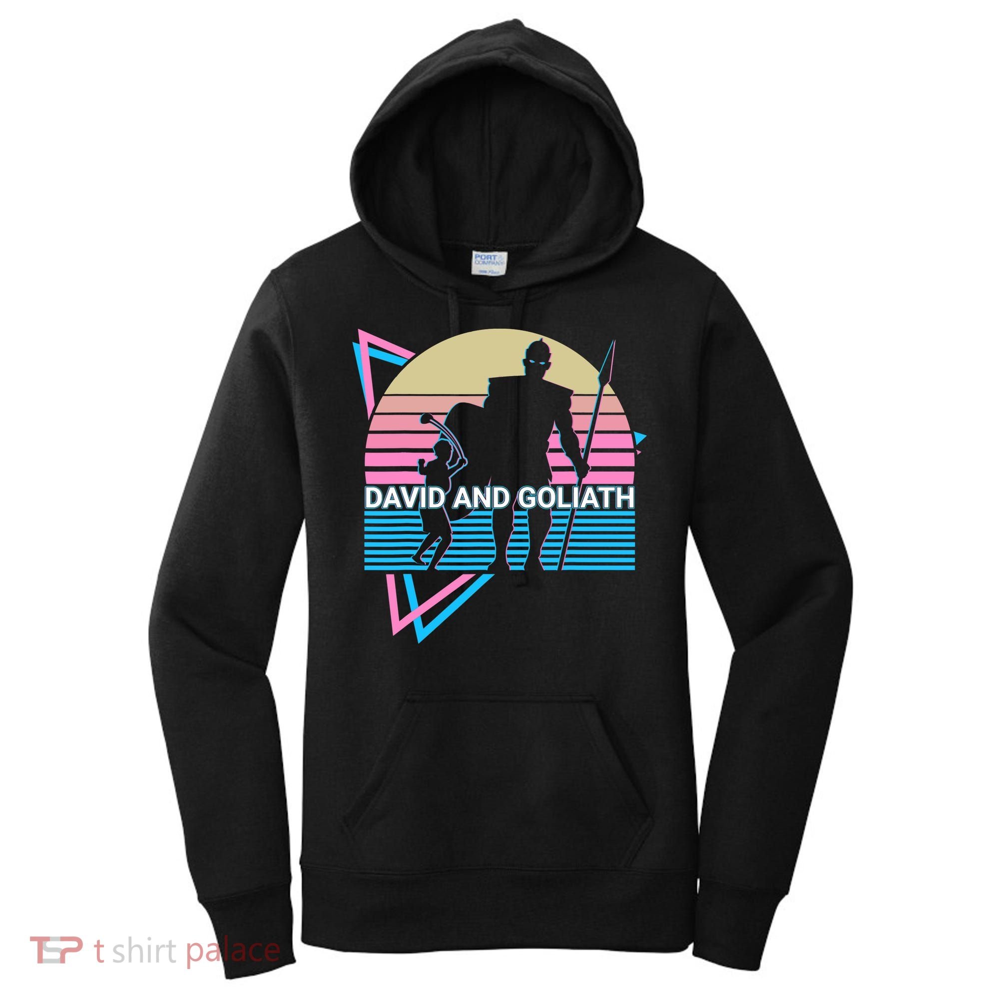 David And Goliath Christian Christianity Retro Women's Hoodie