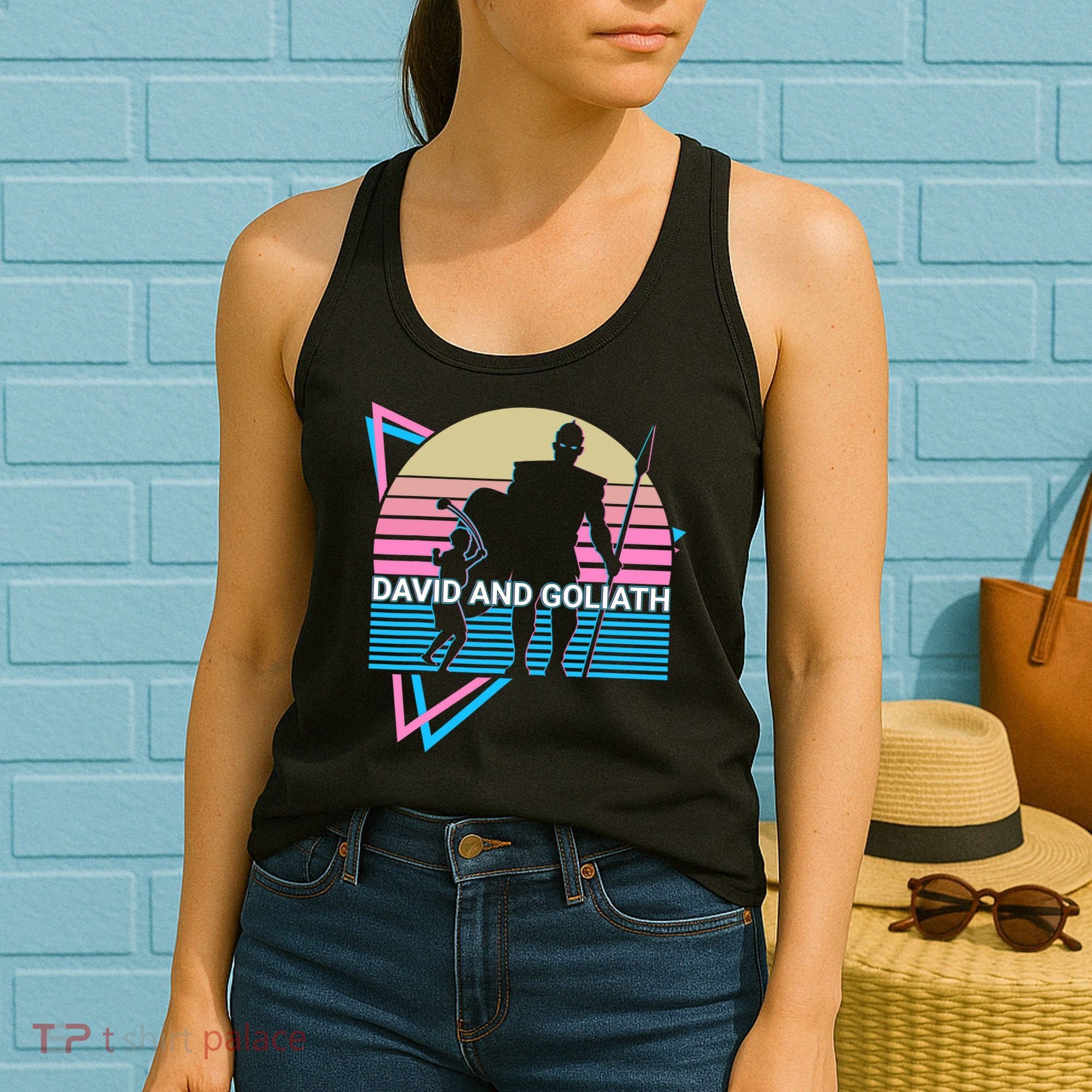 David And Goliath Christian Christianity Retro Women's Tank Top
