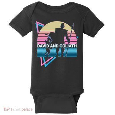 David And Goliath Christian Christianity Retro Baby Bodysuit