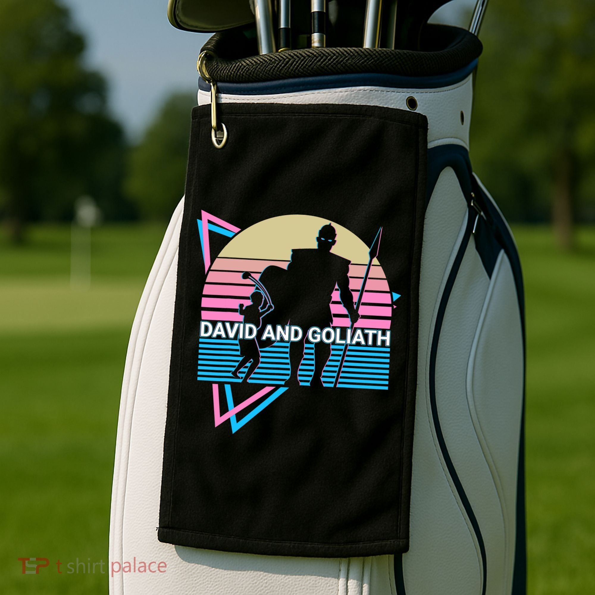 David And Goliath Christian Christianity Retro Golf Towel