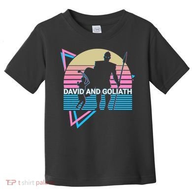 David And Goliath Christian Christianity Retro Toddler T-Shirt