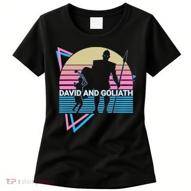 David And Goliath Christian Christianity Retro Women's T-Shirt