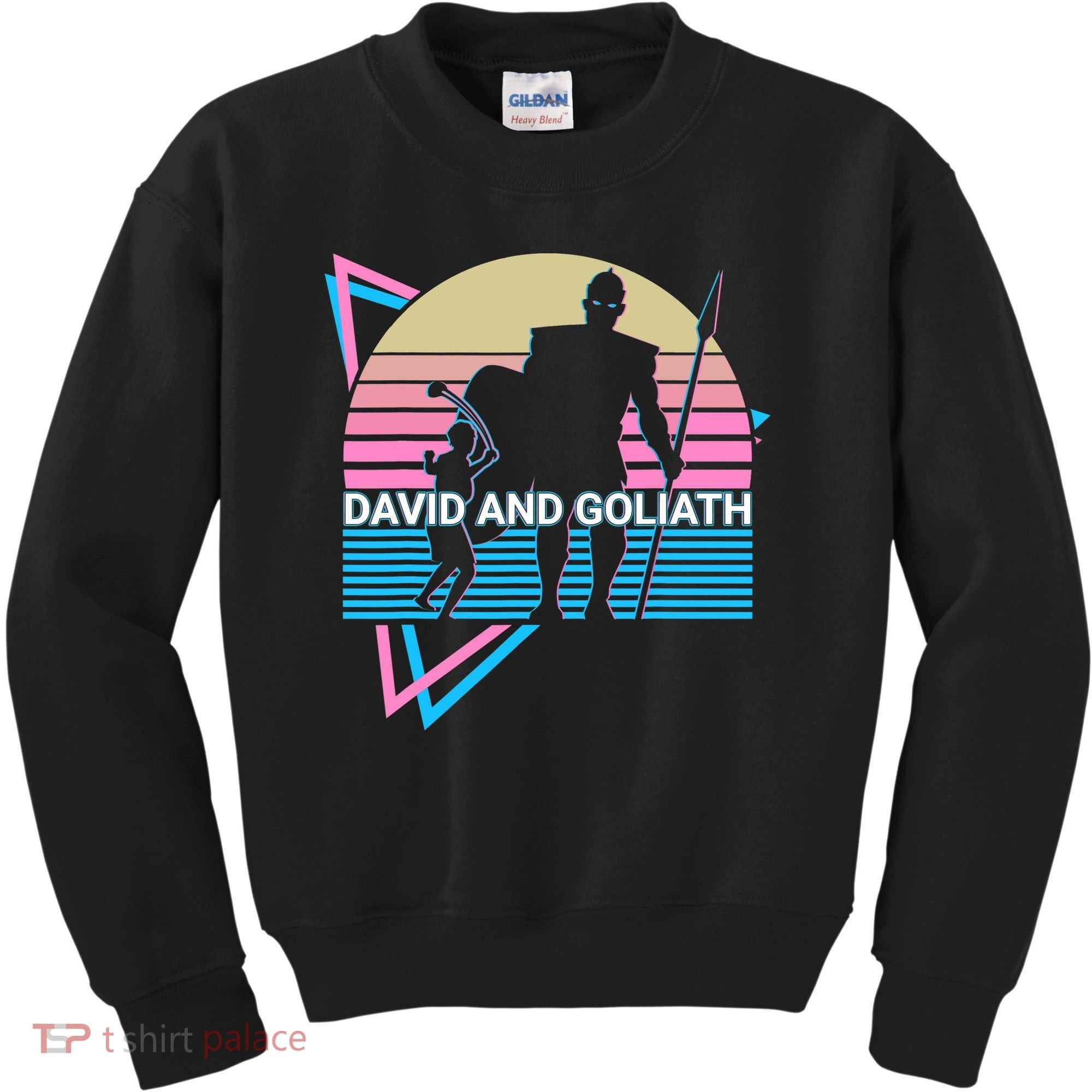 David And Goliath Christian Christianity Retro Kids Sweatshirt