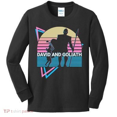 David And Goliath Christian Christianity Retro Kids Long Sleeve Shirt