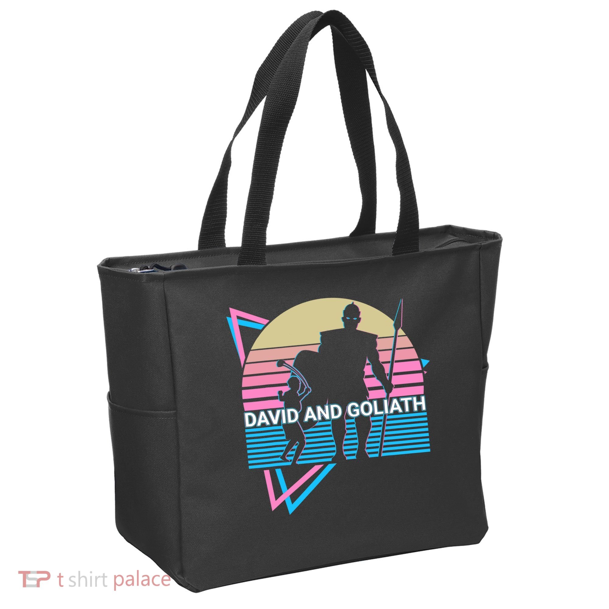David And Goliath Christian Christianity Retro Tote Bag