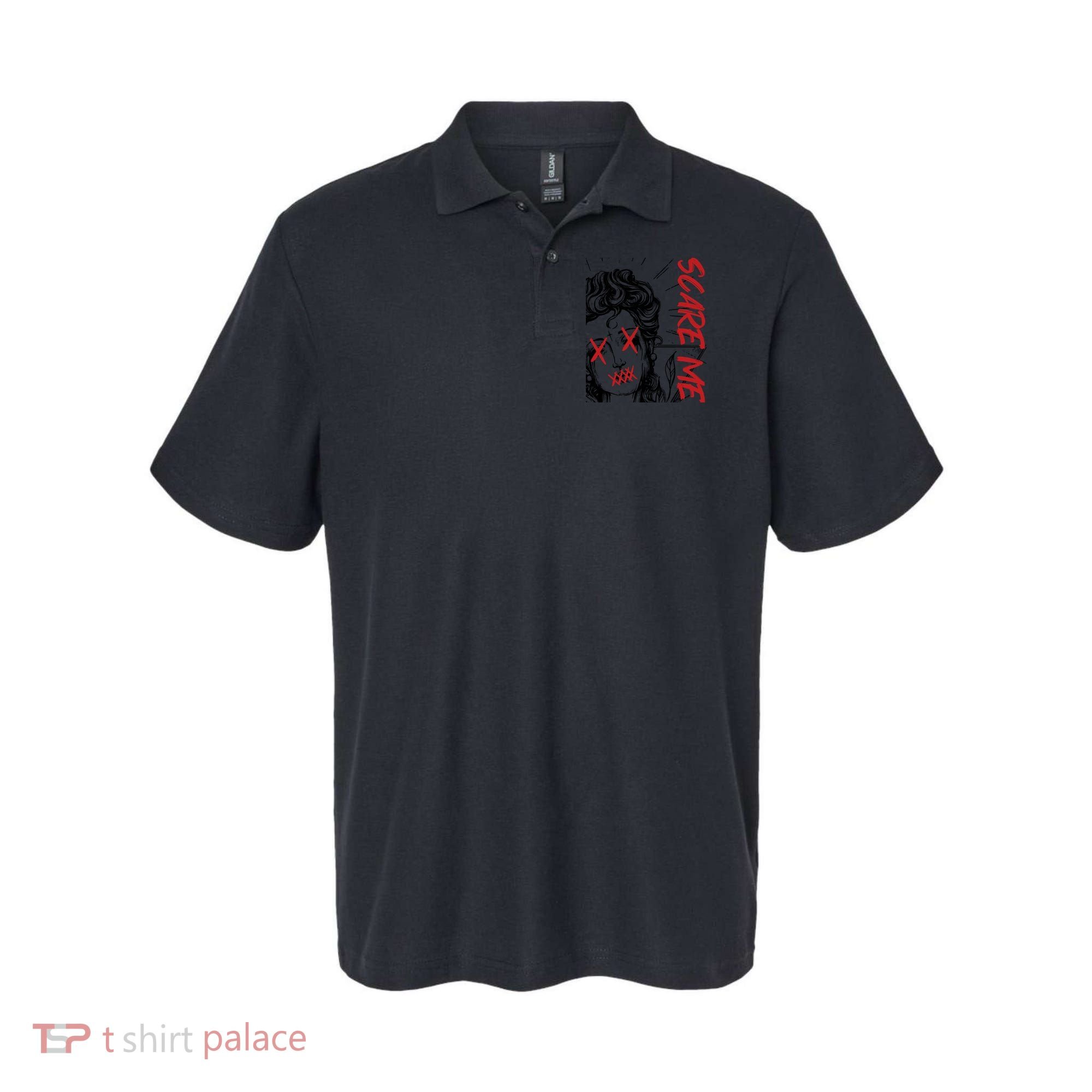 Dark Art Grunge Gothic Women Horror Graphic Polo