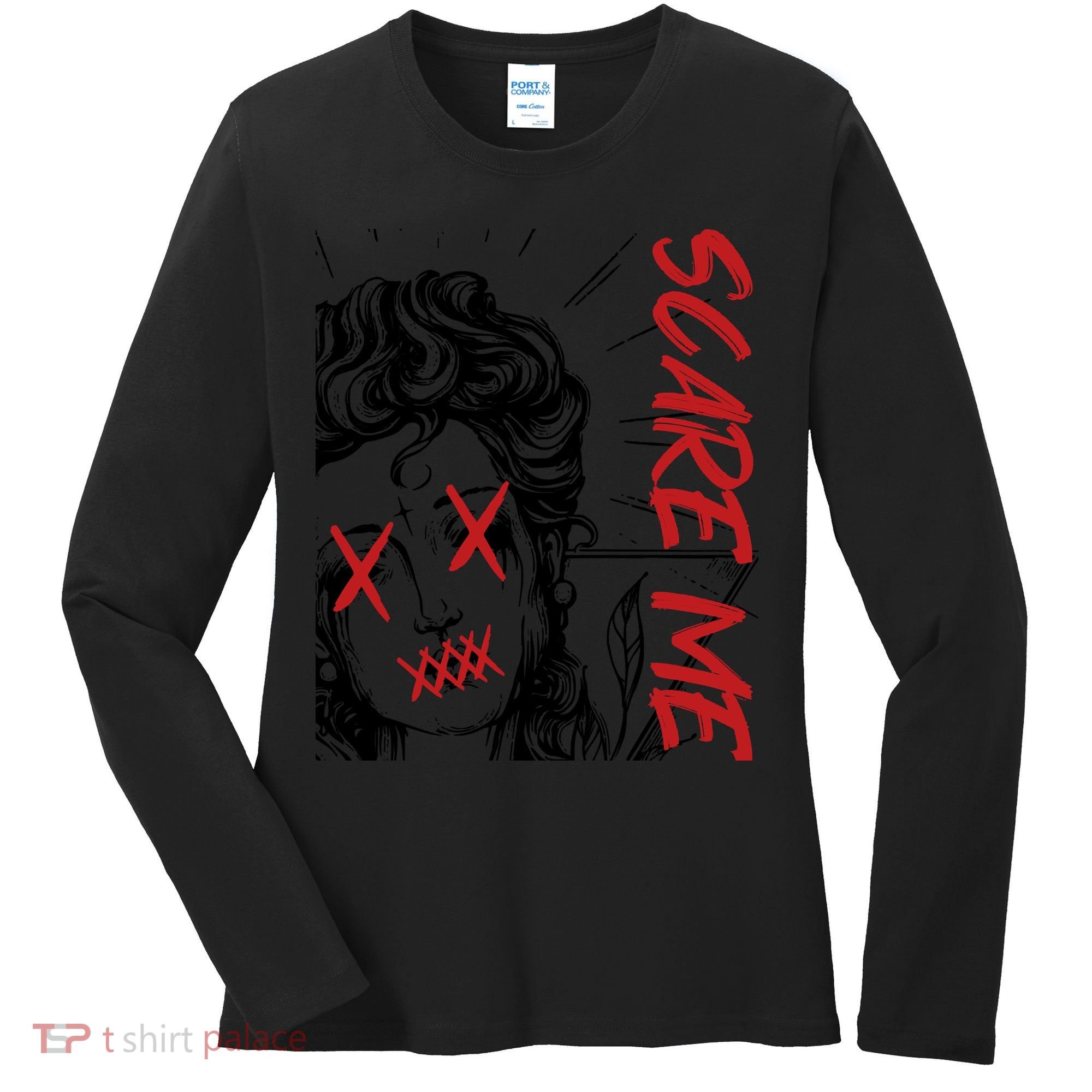 Dark Art Grunge Gothic Women Horror Graphic Women's Long Sleeve Shirt