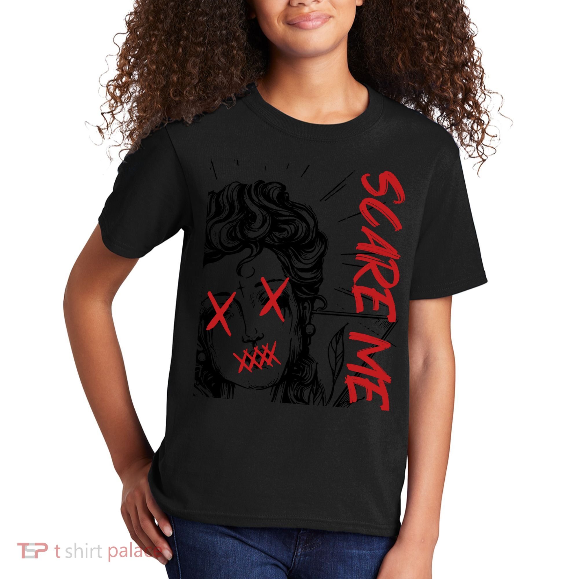 Dark Art Grunge Gothic Women Horror Graphic Kids T-Shirt
