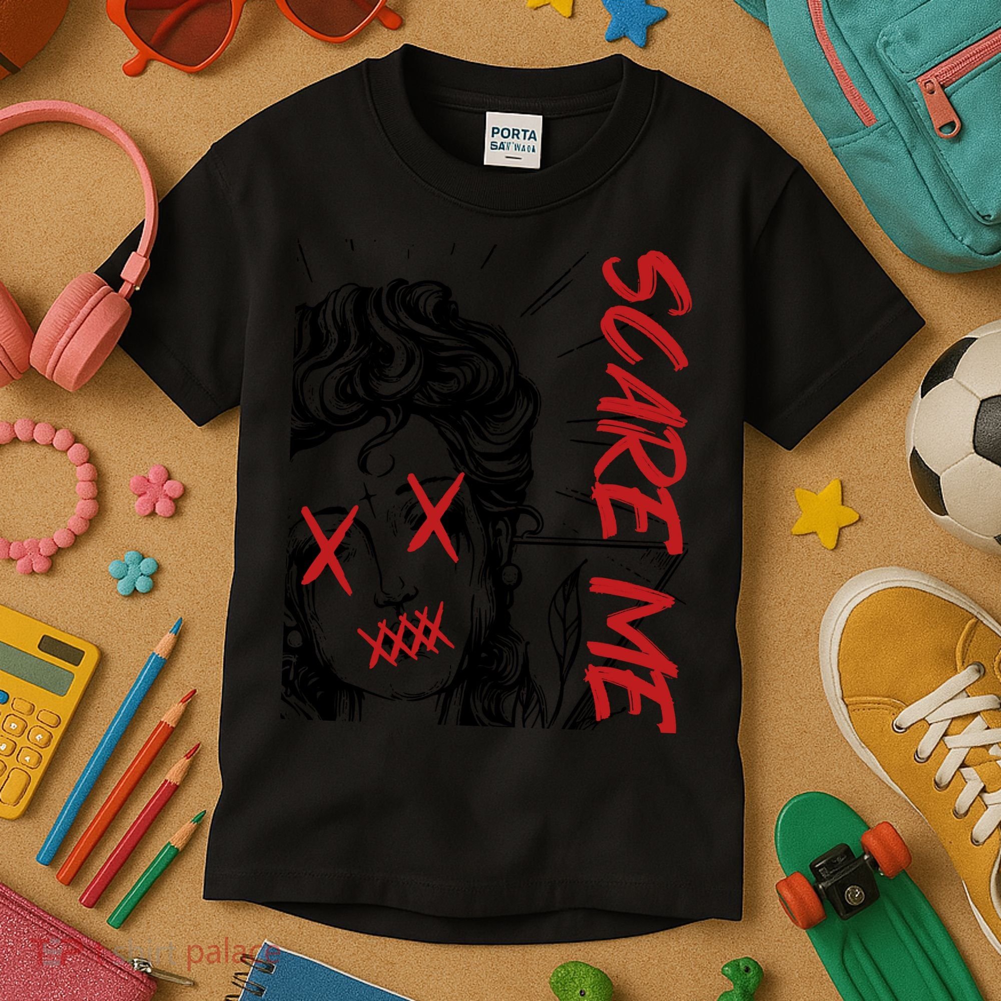 Dark Art Grunge Gothic Women Horror Graphic Kids T-Shirt