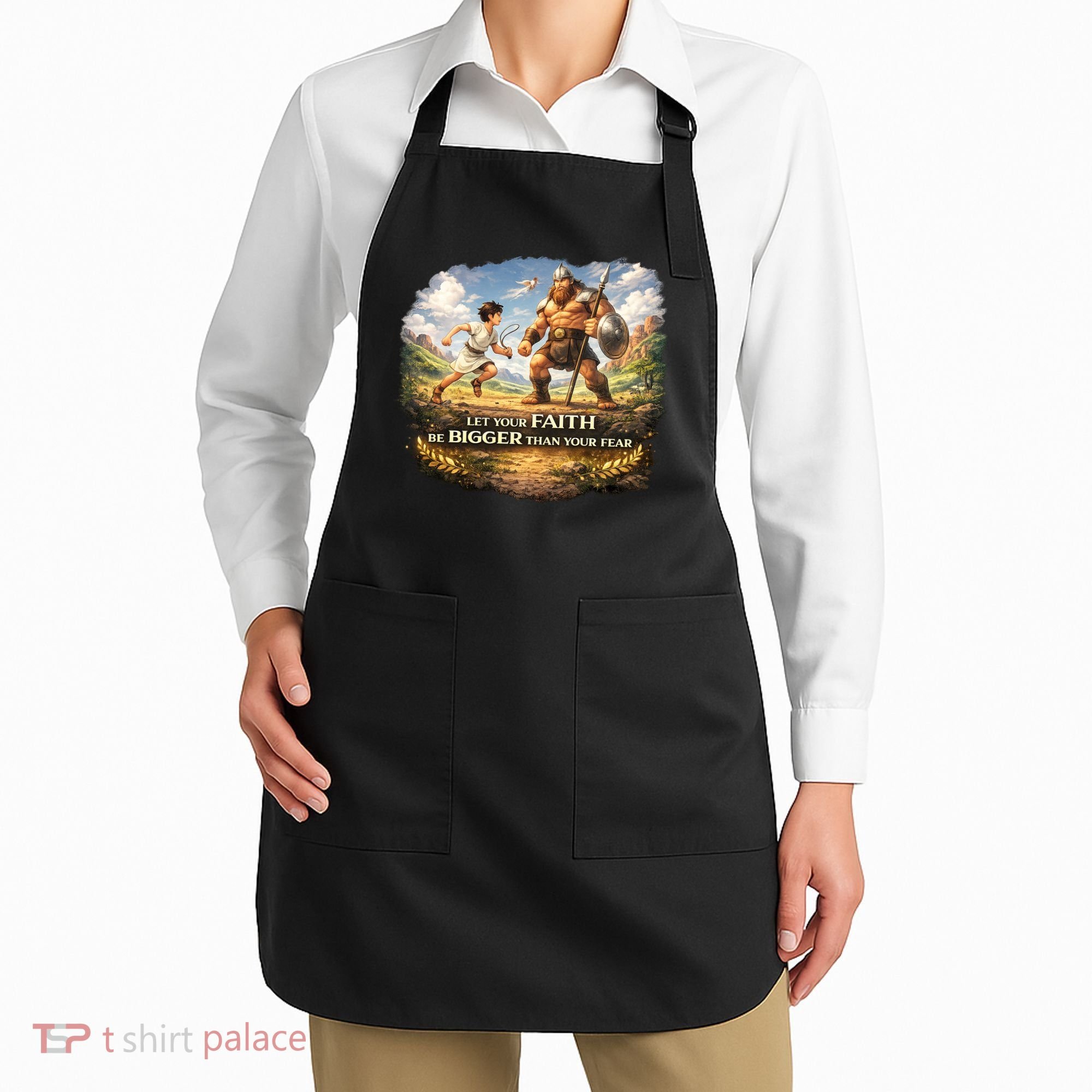 David And Goliath Christian Inspirational Apron