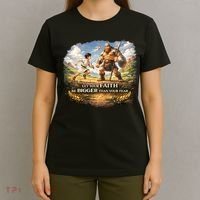 David And Goliath Christian Inspirational T-Shirt thumb 4