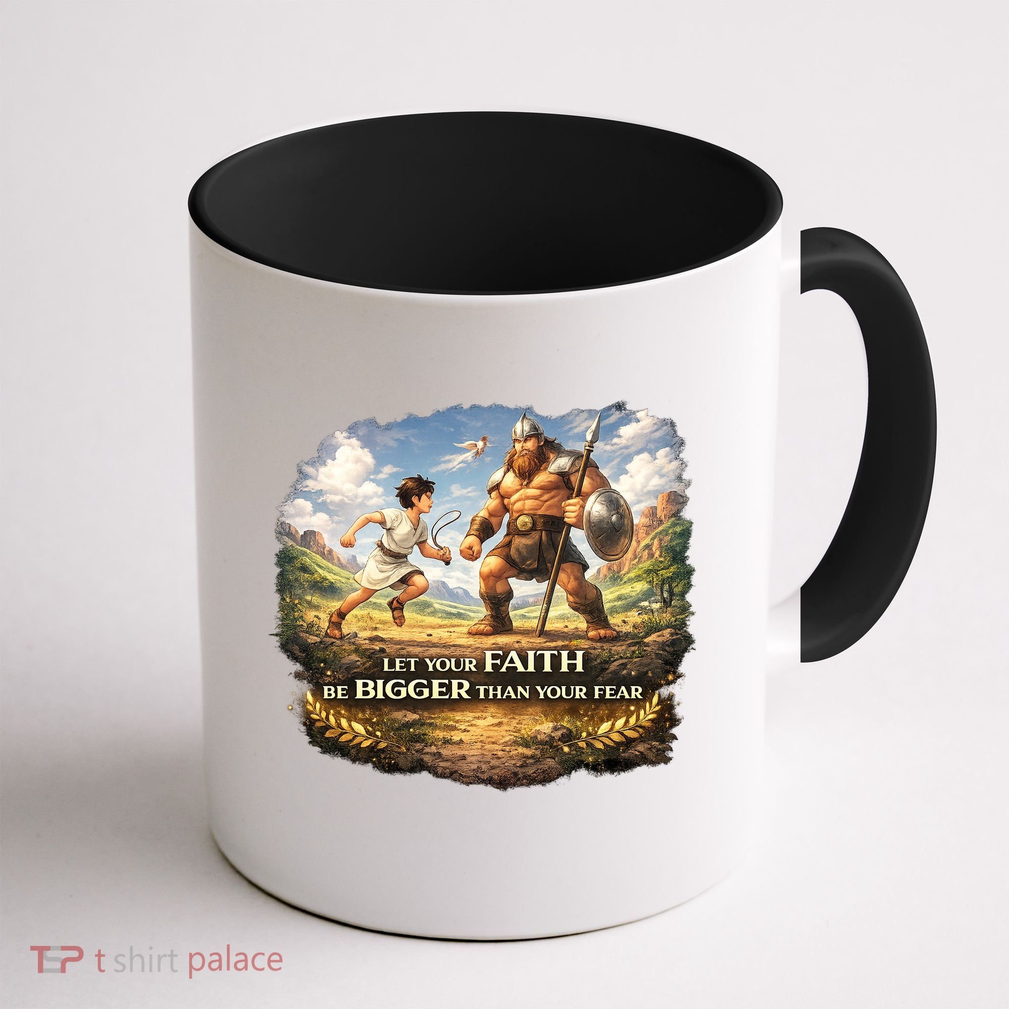 David And Goliath Christian Inspirational Coffee Mug