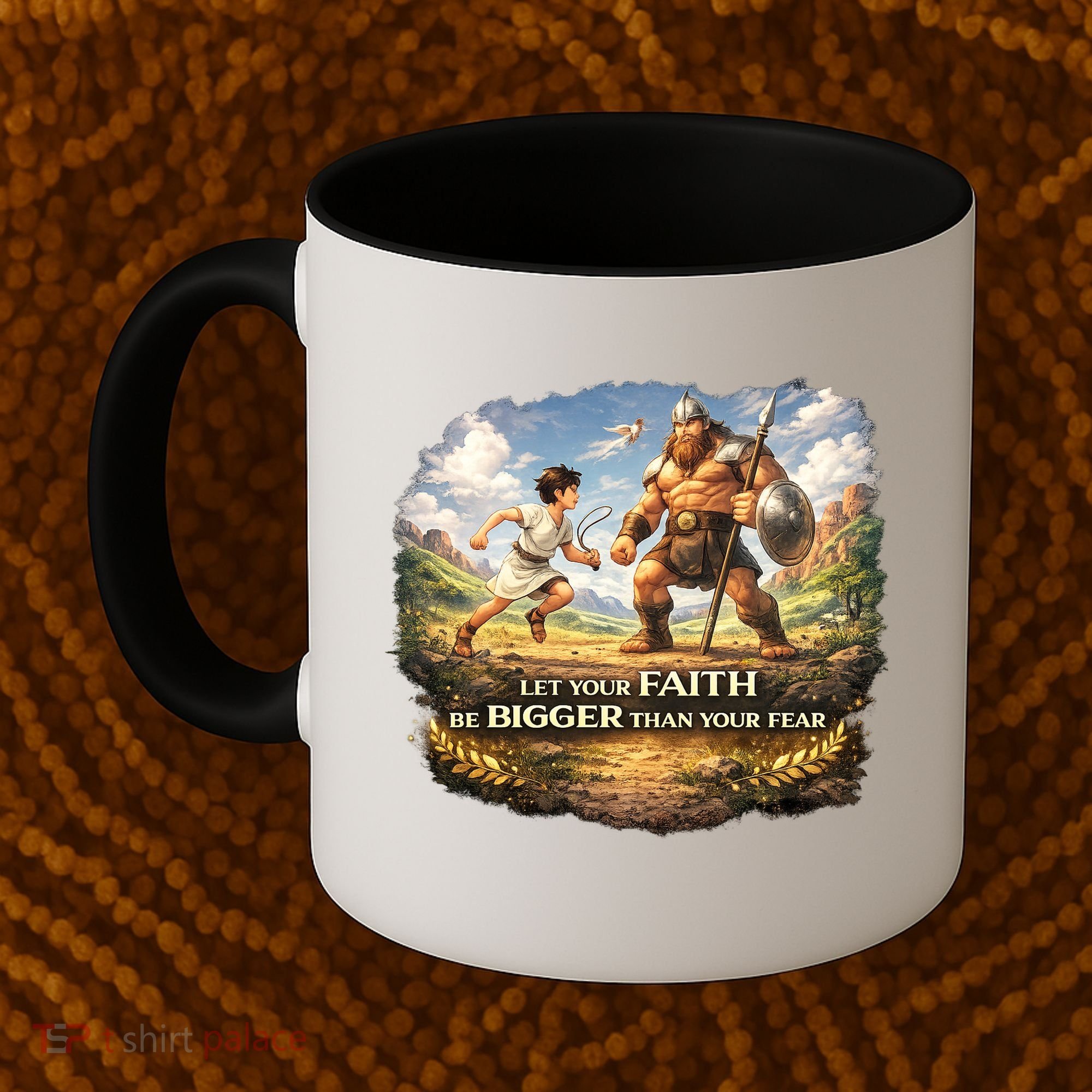 David And Goliath Christian Inspirational Coffee Mug