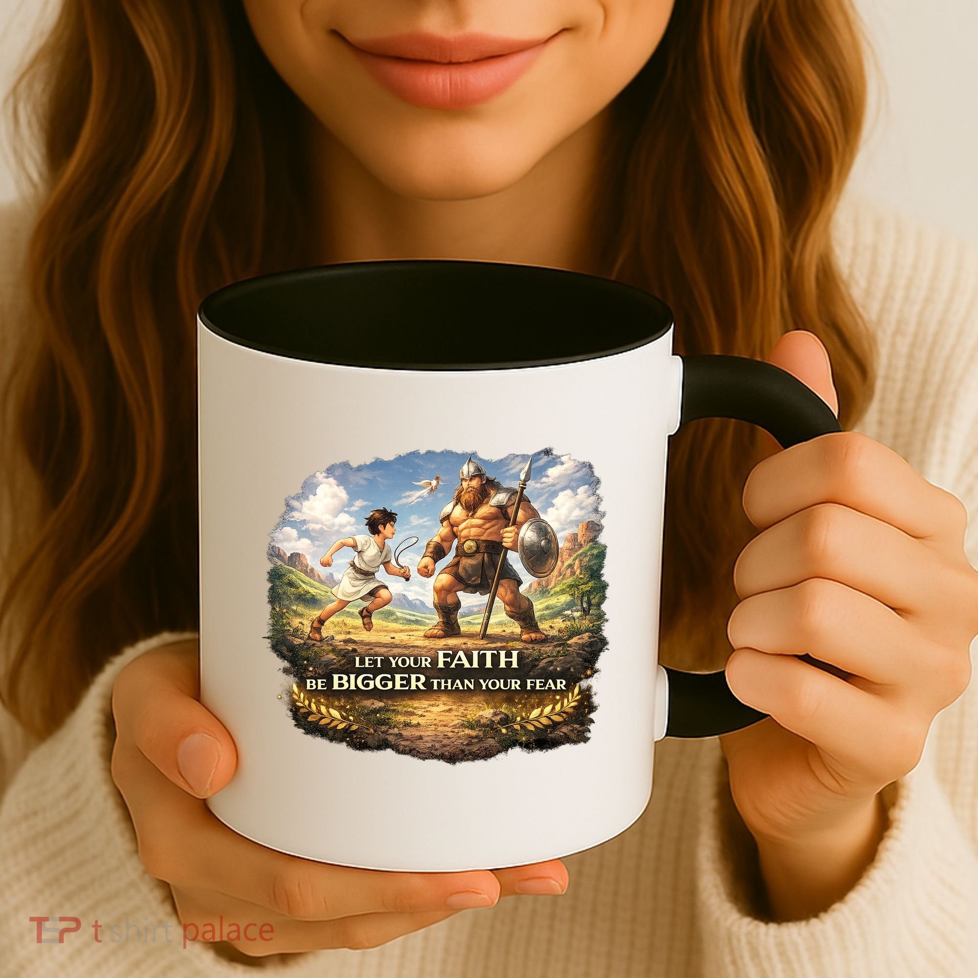 David And Goliath Christian Inspirational Coffee Mug
