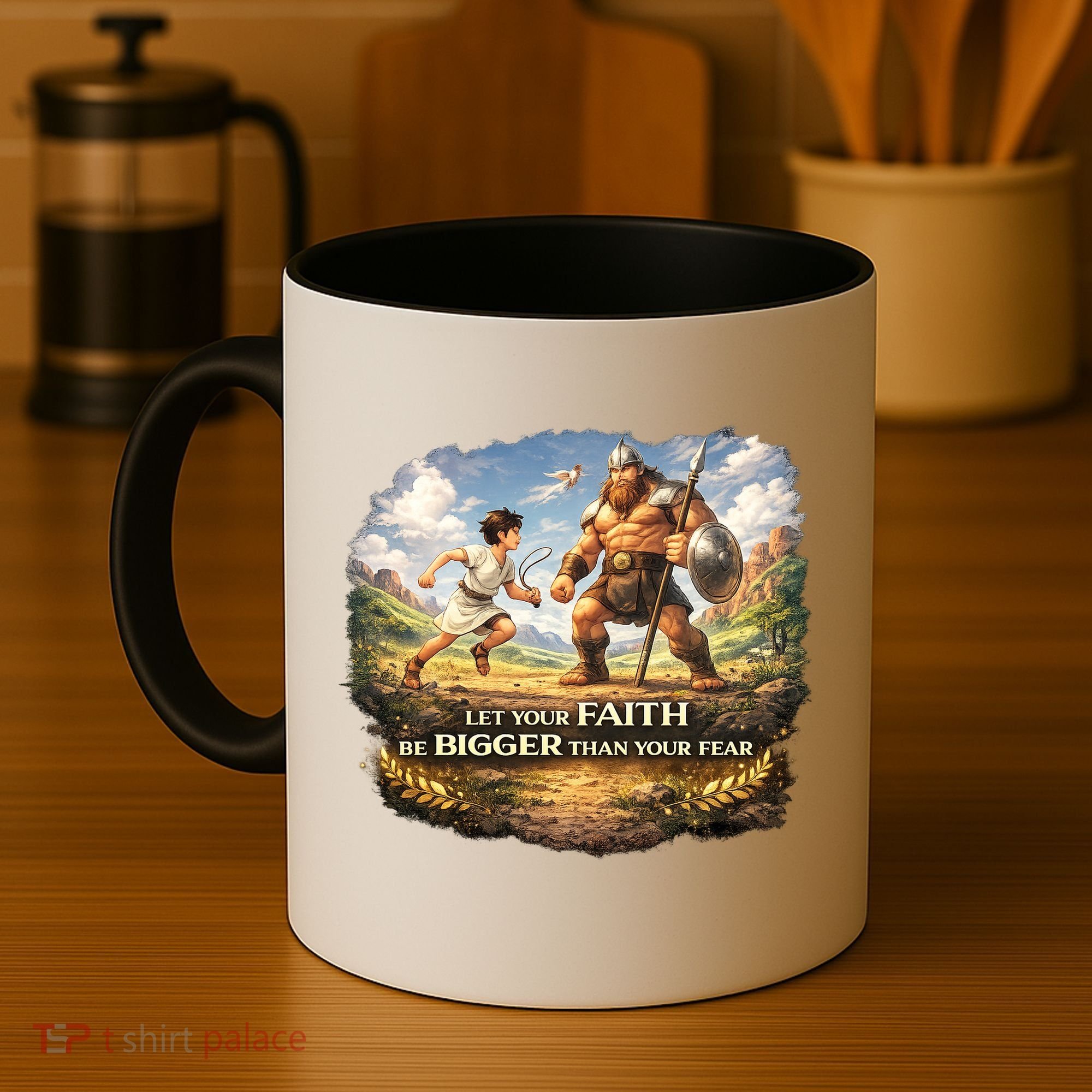 David And Goliath Christian Inspirational Coffee Mug