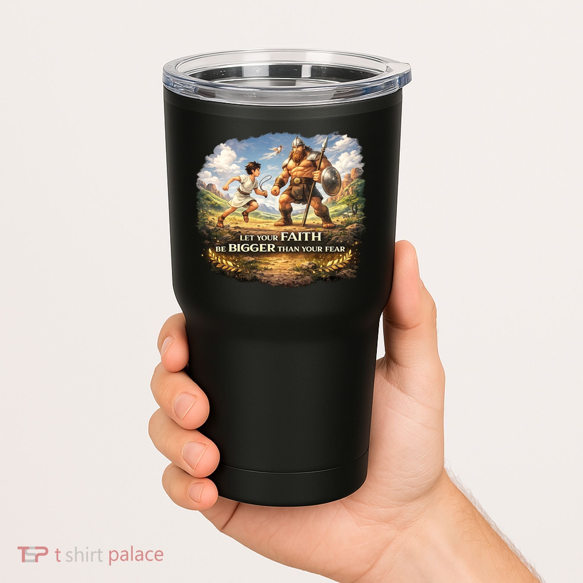 David And Goliath Christian Inspirational Tumbler
