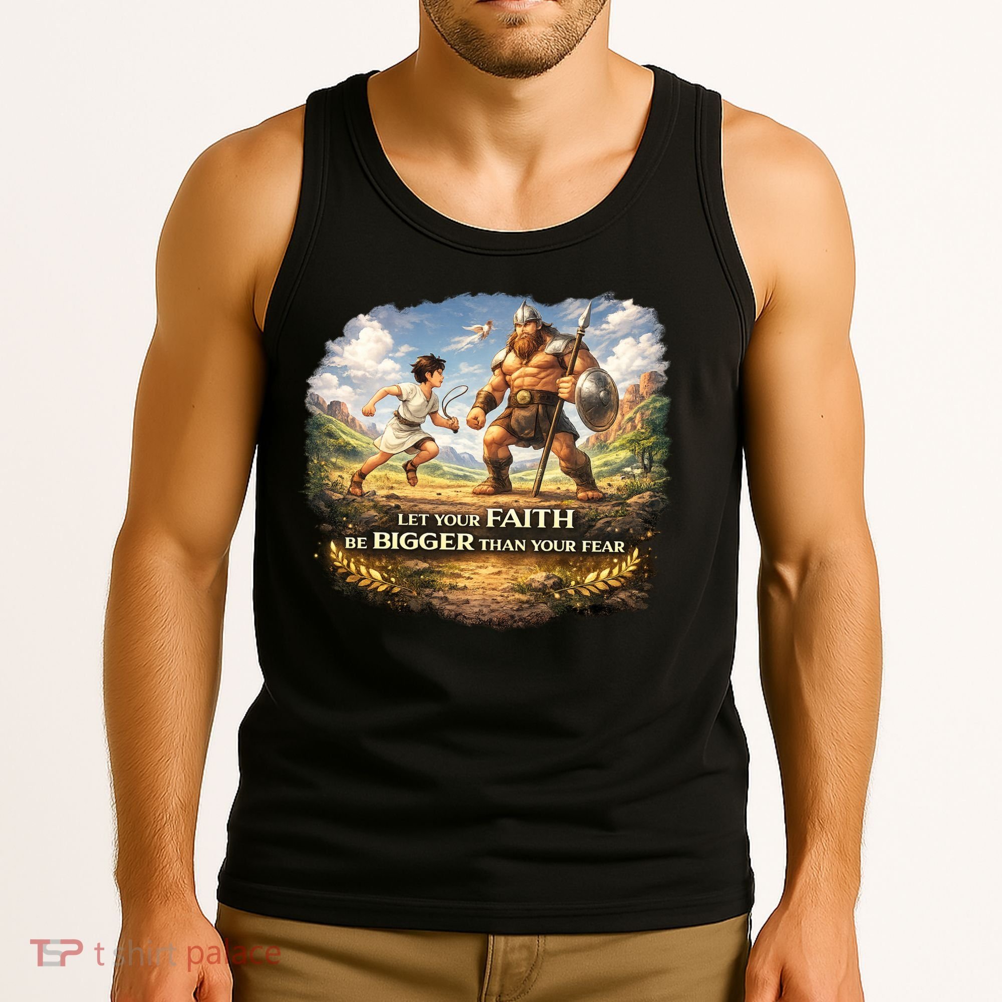 David And Goliath Christian Inspirational Tank Top